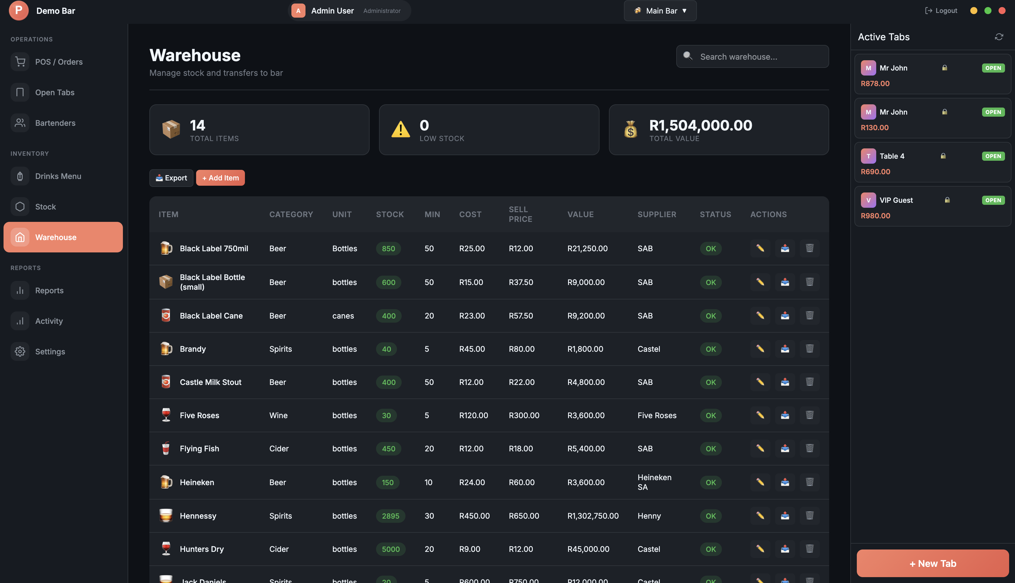 Warehouse - Inventory management